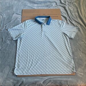 PUMA Men's MATTR Pineapples Golf Polo Shirt 2XL XXL Blue White Technical Stretch
